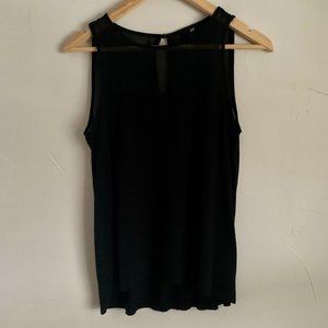 H&M Black Tank Top with Mesh Detail - Small